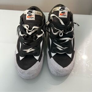 Nike Grey and White Sacai low top Blazer Sneakers